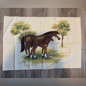 Vintage Standard Size Horse Pillow Case